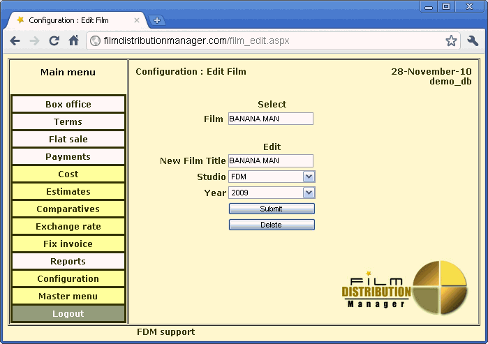 Edit Film form  