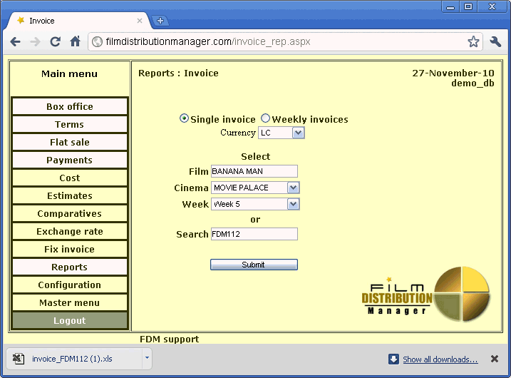 Single Invoice  