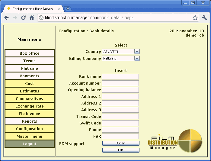 Bank Details Form  