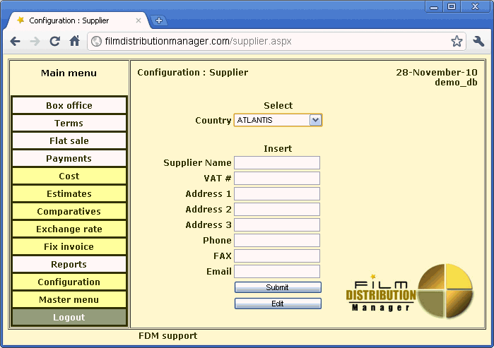 Supplier Form  