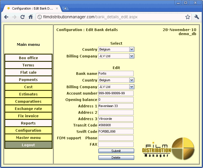 Edit Bank Details  