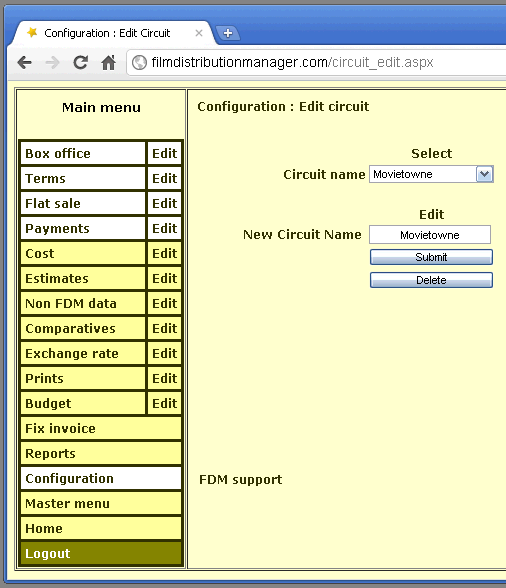 Edit circuit form