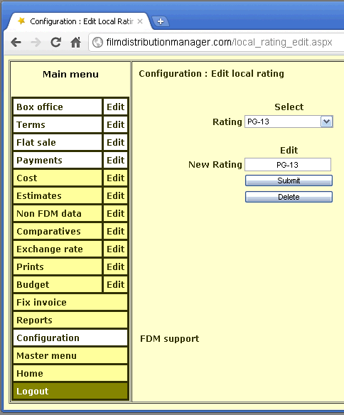 Edit local rating