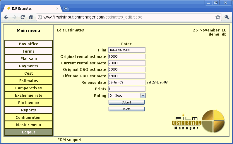 Edit Estimates  