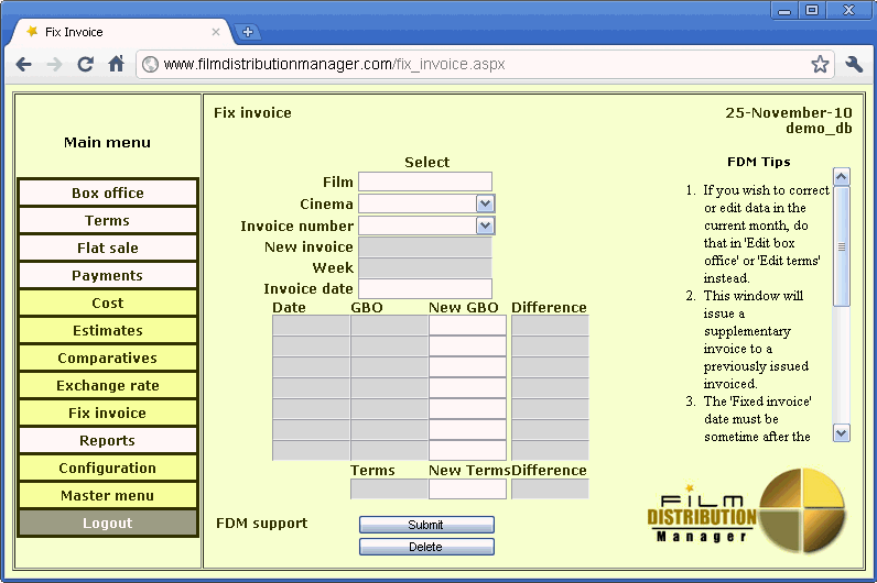 Fix invoice   