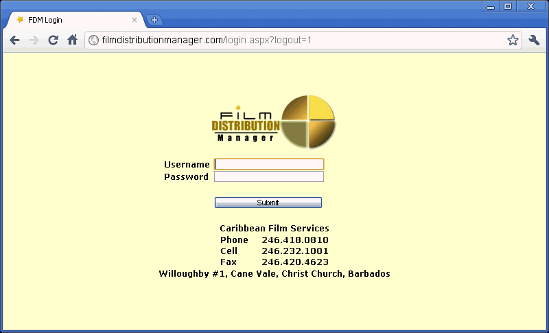 Login Screen  