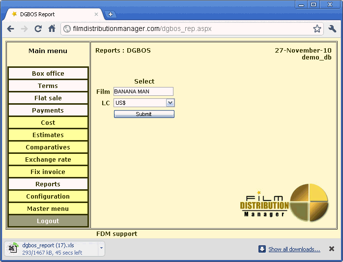 DGBOS Report Form  