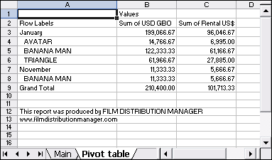 Pivot table  